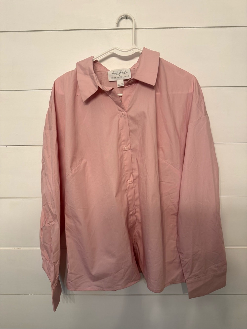 Anthropologie Pink Button-Up Blouse